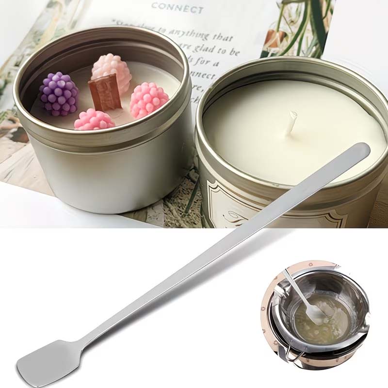 Candle Warning Label - 1 個ステンレス鋼ロングハンドルアイススプーン食器用キャンドルかき混ぜスプーン、キャンドル作り用ステンレス鋼スプーン