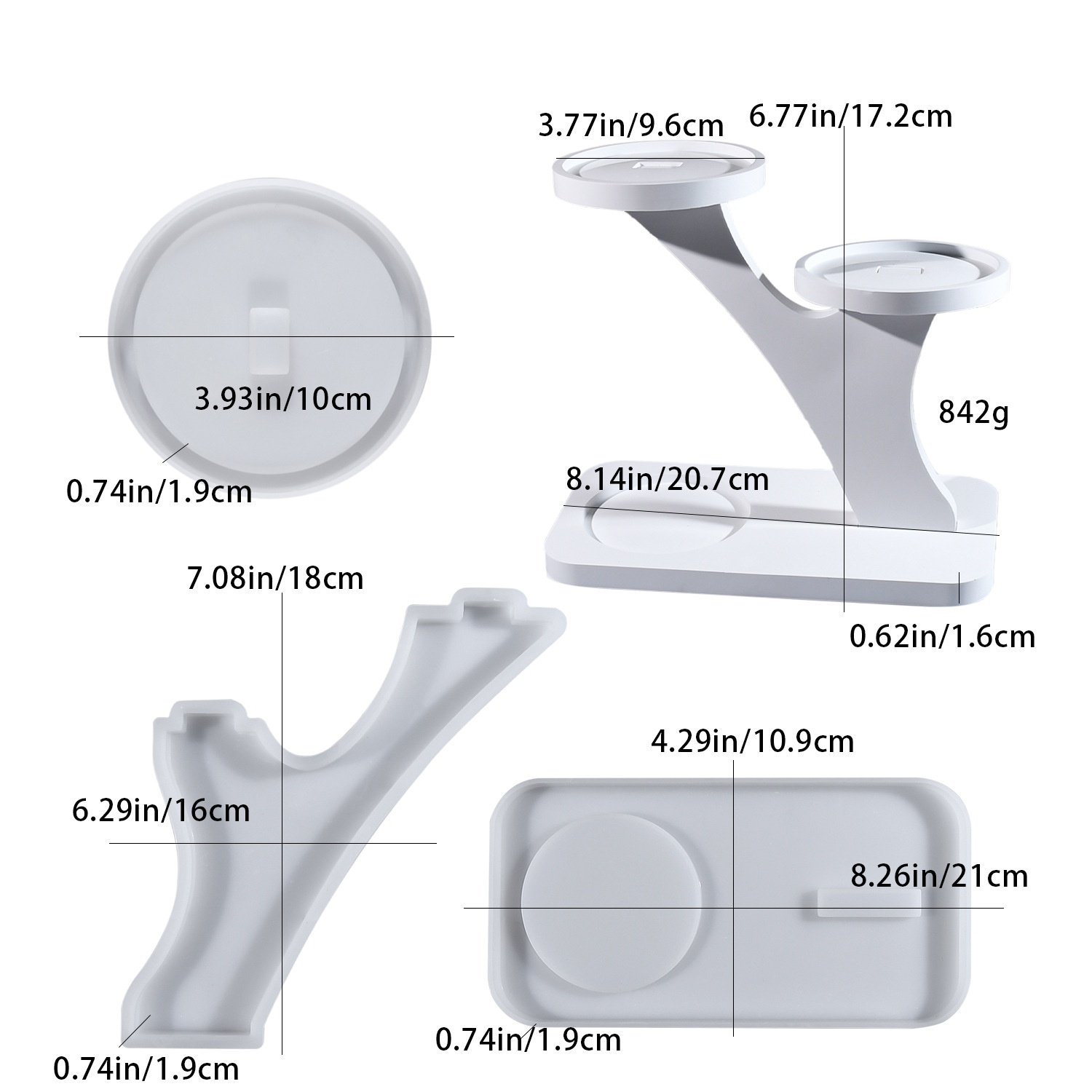 Candle Making Design - DIYエポキシ樹脂型キャンドルスティックホルダー接合装飾シリコン型石膏キャンドルランプスタンドディスプレイ