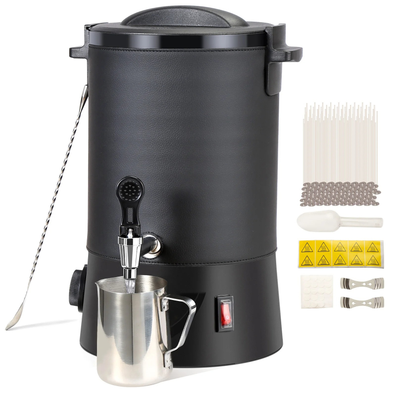 Pour Pot Aluminum - 6.5L 10L キャンドル製造用ワックスメルター 大型電気ワックス溶解ポット 簡単注入口 9段階温度調節