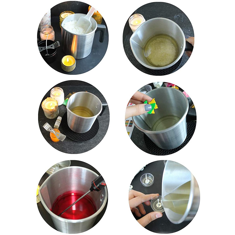 Pour Pot Aluminum - DT38 4ポンドキャンドル製造用ポーリングポット、アルミニウム製キャンドル製造用ピッチャー注ぎ口付きワックス溶解ポット