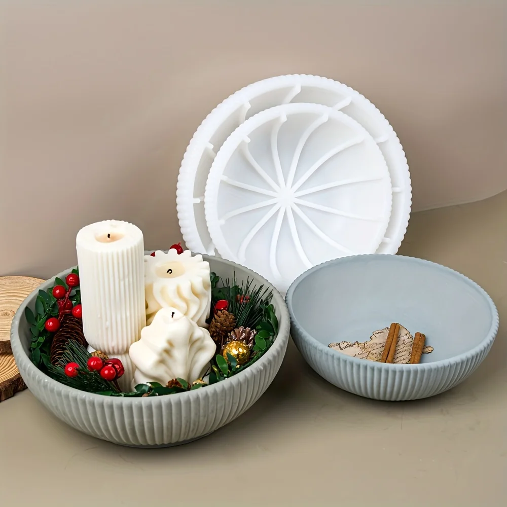 Candle Making Design - エポキシ、キャンドル作り、石膏セメント多肉植物プランター、装飾ポットクラフト、DIY職人ギフト用リングシリコンモールド1個