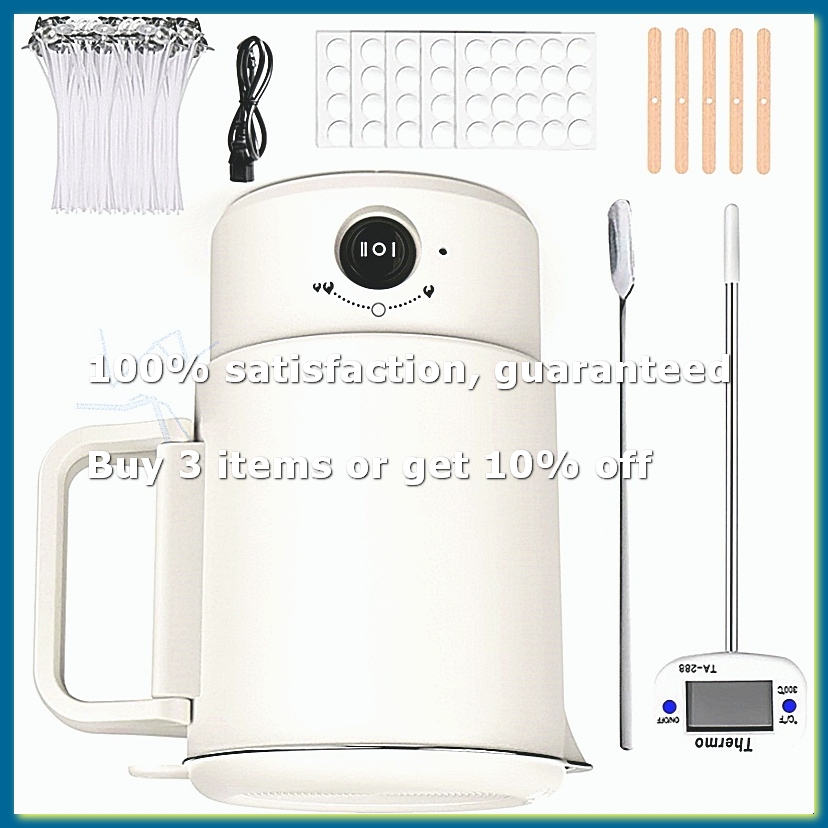 Candle Making Uk - A49I-電気ワックス溶解ポットキット、温度計付き、800MLワックスメルター、キャンドル作り用、DIY作成用品、英国プラグ
