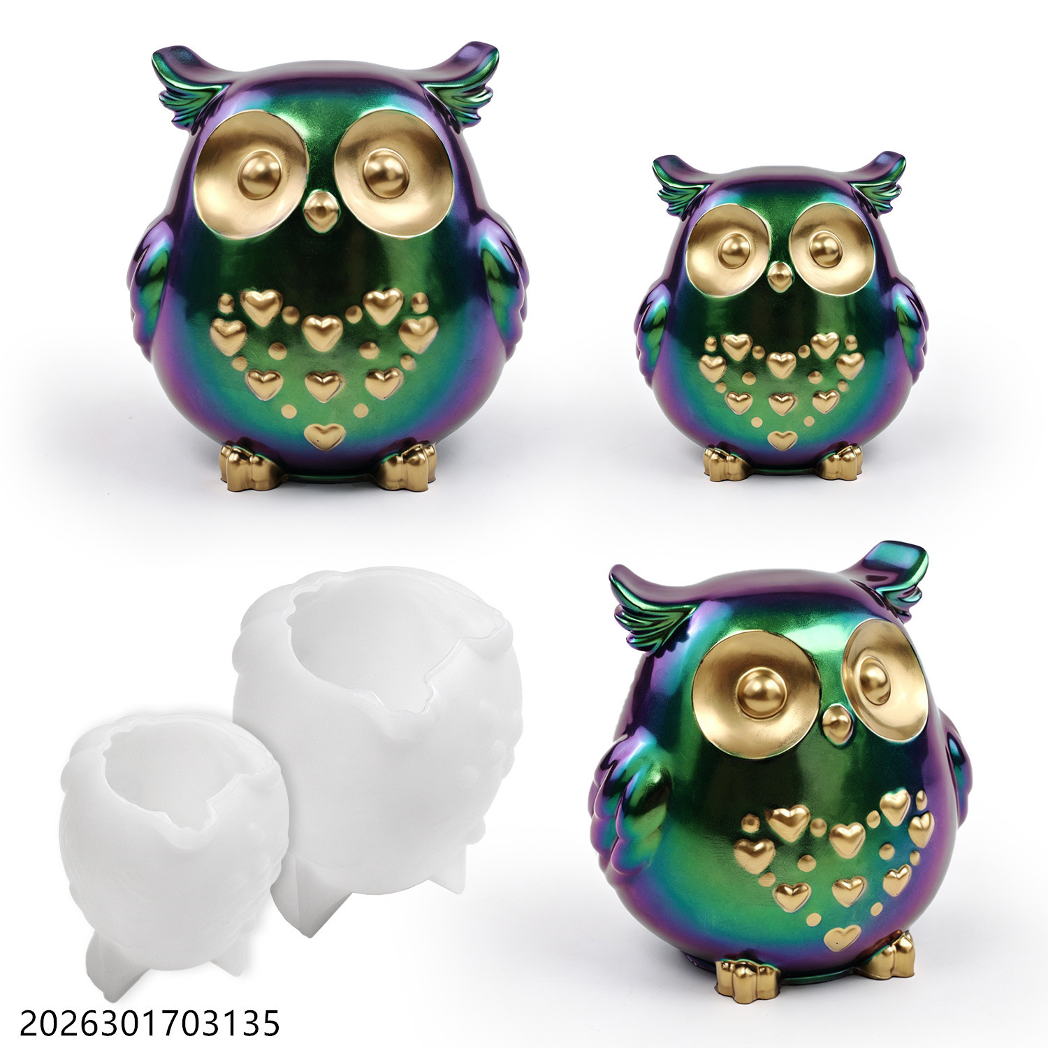 Candle Making Equipment - フクロウシリコンモールド 3D鳥型セット DIYエポキシ樹脂石膏セメント石鹸作り香り付きキャンドルホルダークラフトギフト用