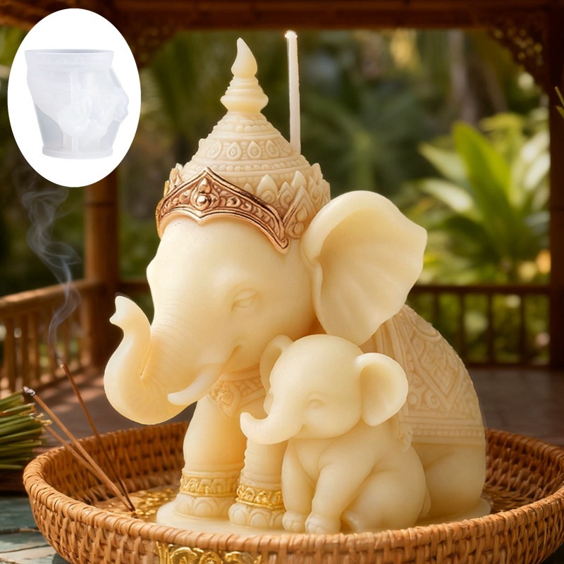 Candle Making For Kids - タイの母子象アロマセラピーキャンドルシリコンモールドDIY東南アジアスタイルの装飾品作成ツール