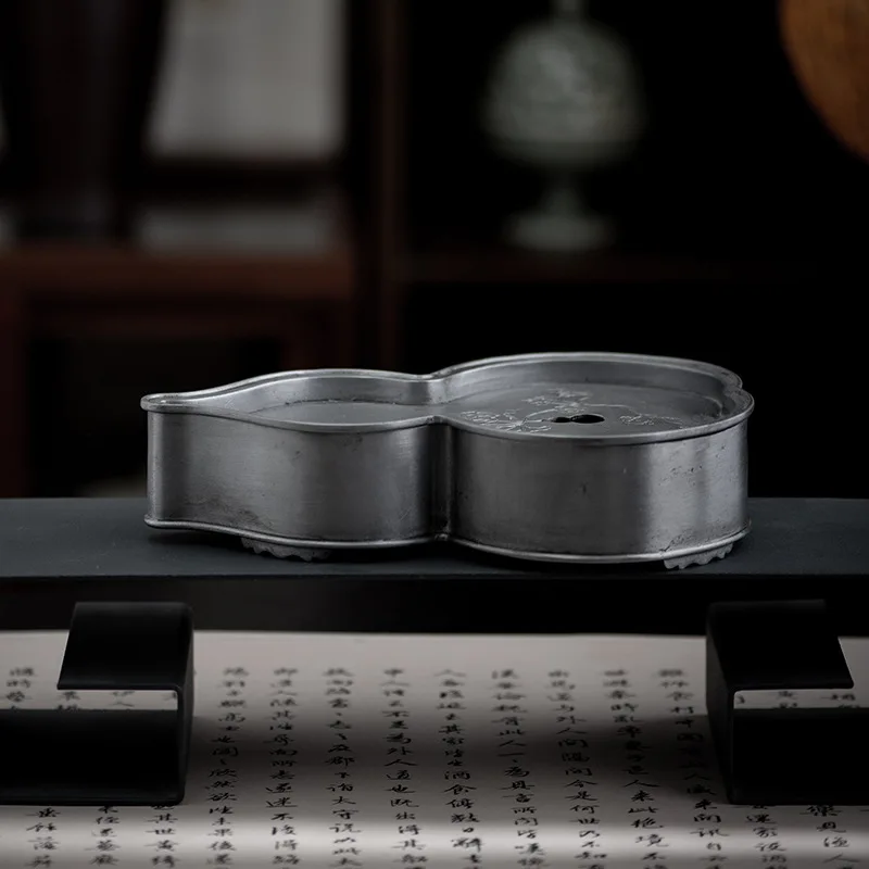 Pour Pot Aluminum - 古代のひょうたん型の茶器、レトロなカンフー風ドライポアテーブルティープレート、水滴型の水差し、茶盆マット、水貯蔵容器