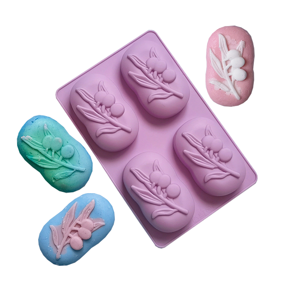 4 キャビティオーバルオリーブツリーシリコーン石鹸型 DIY - Candle Making Experience のレビューと価格