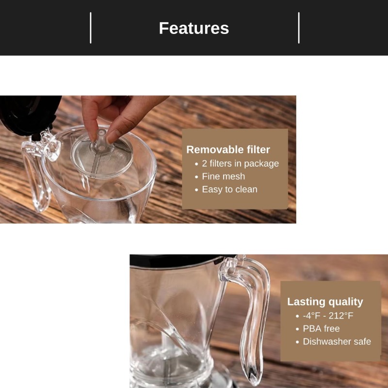 カスタムロゴ入り600ml プラスチック製重力式ソークティー - Pour Pot Aluminum のレビューと価格