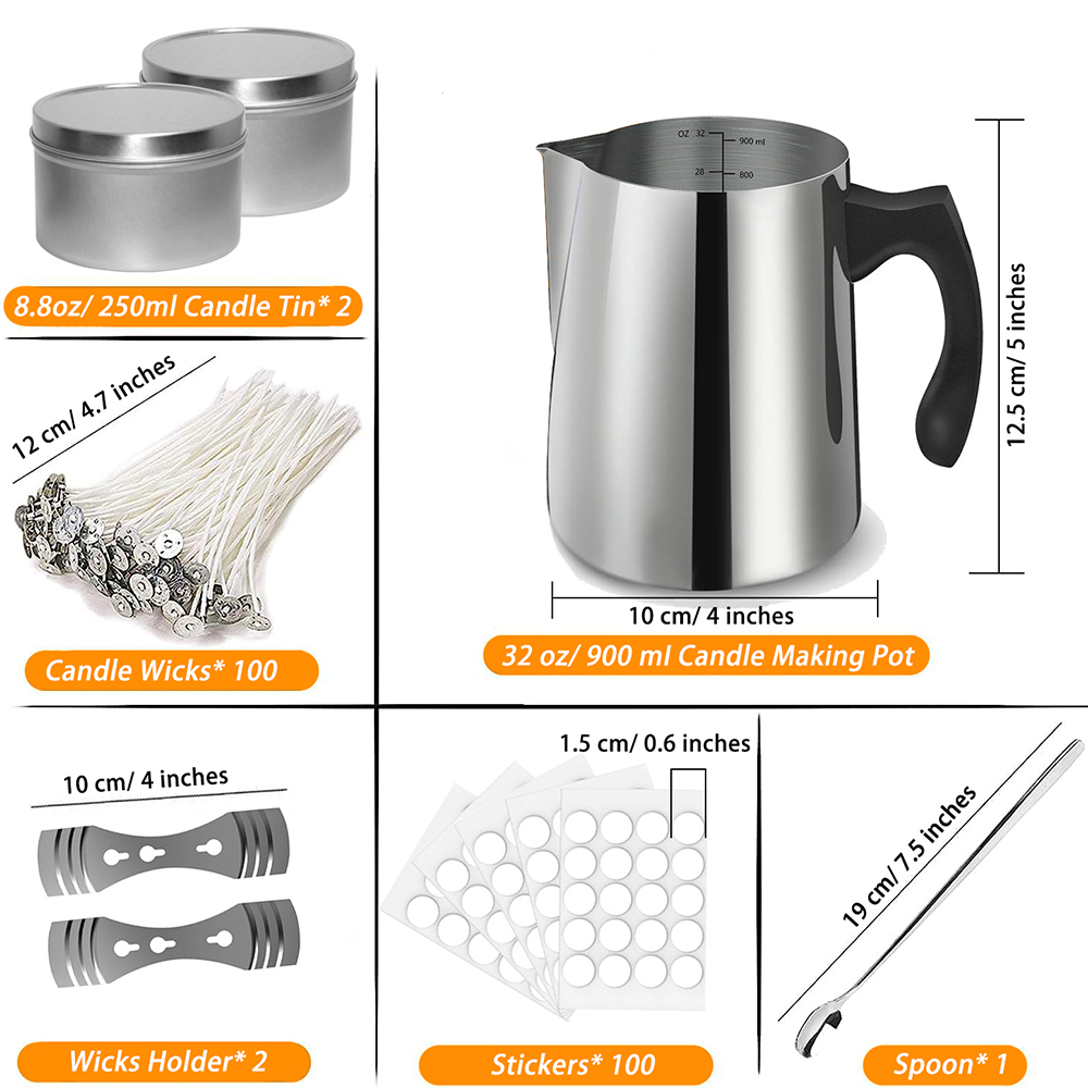 キャンドル作りスターターキット用品、キャンドル作り注ぐポット - Candle Warning Label のレビューと価格