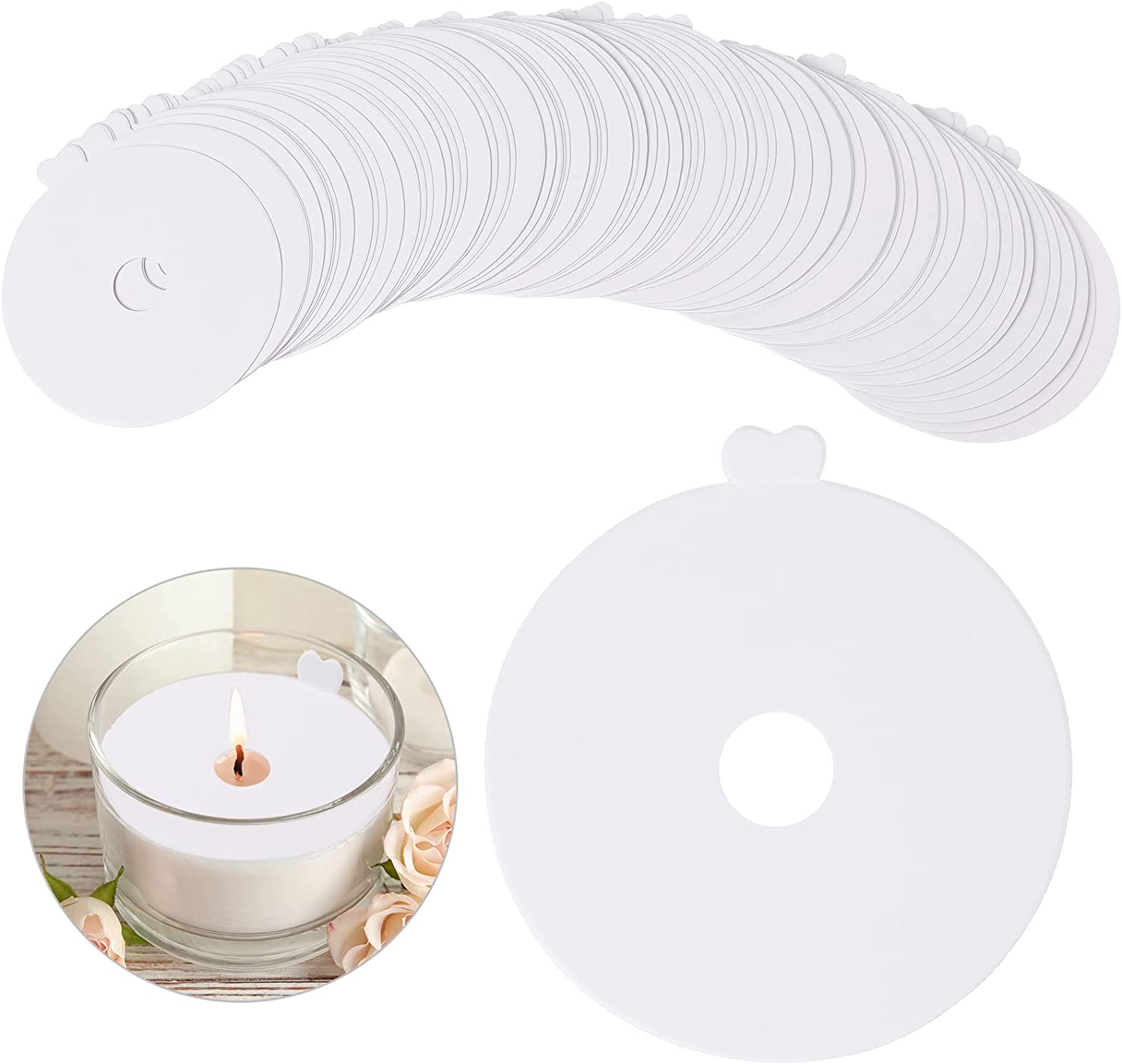 100 個キャンドルダストプロテクター紙キャンドル蓋キャンド - Candle Warning Label のレビューと価格
