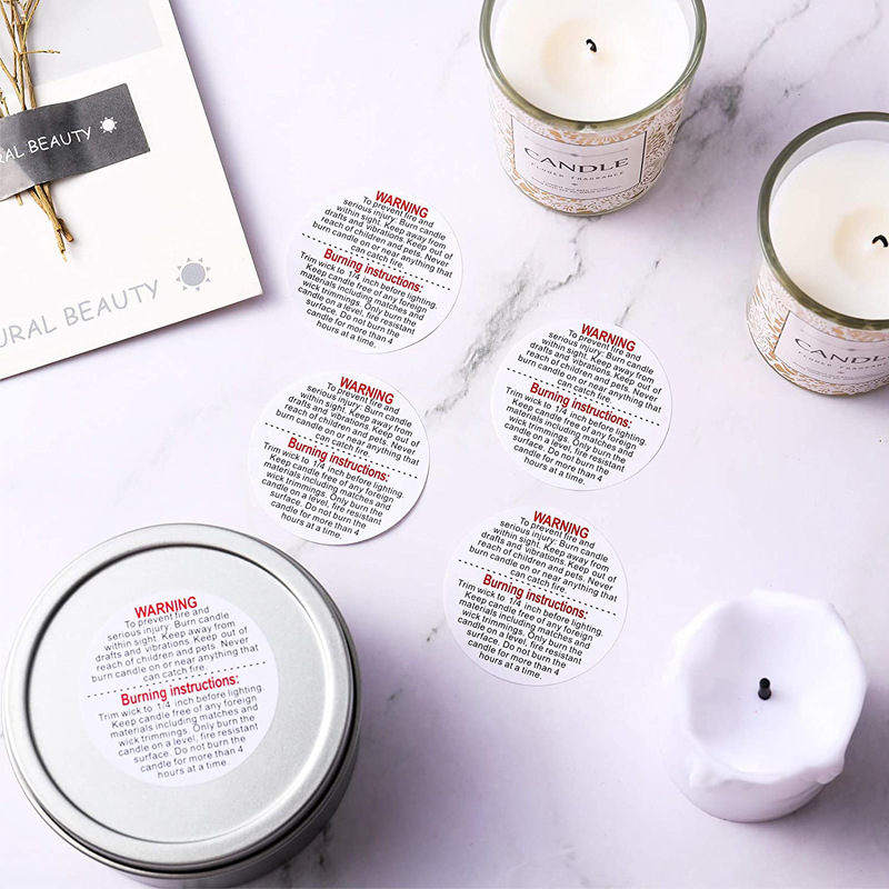 500/1000 個キャンドル警告ラベル 1.5 インチラウ - Candle Warning Label のレビューと価格