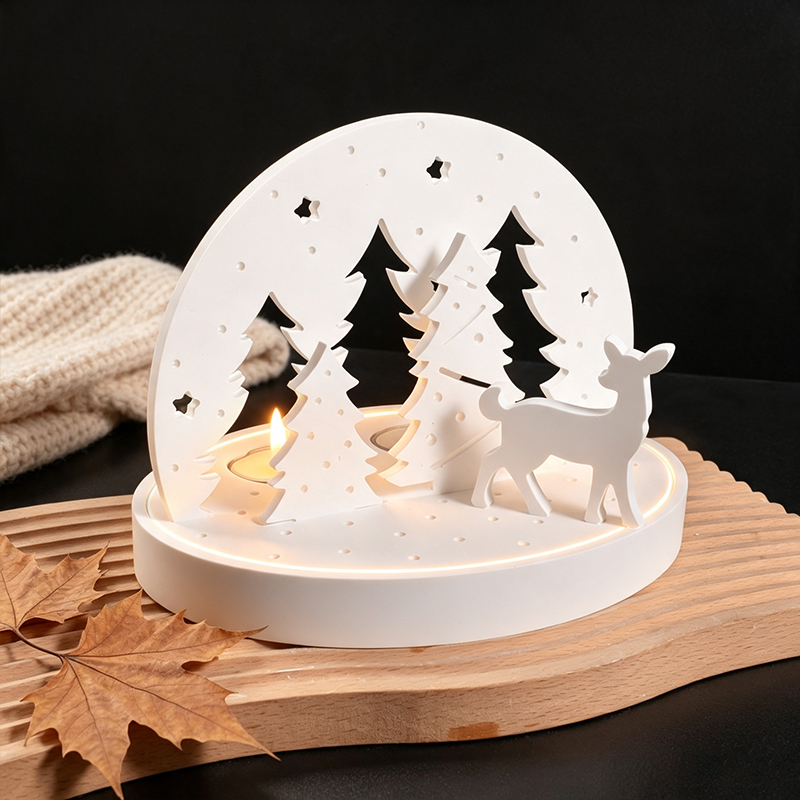 クリスマスエルクティーライトキャンドルホルダーシリコンモール - Candle Making Design のレビューと価格