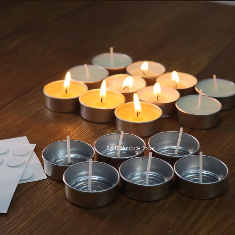 空のティーワックス丸型アルミボックス100ウィックステッカー - Candle Making Experience のレビューと価格