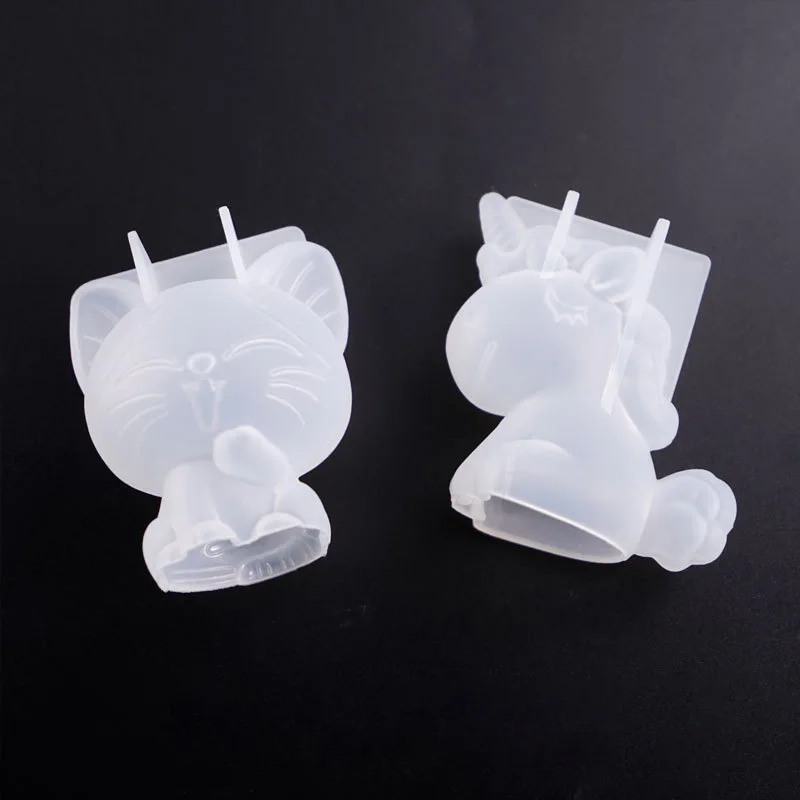 3D 幾何学的なシリコーンユニコーン猫鹿クマ型ソープキャンド - Candle Making Equipment のレビューと価格