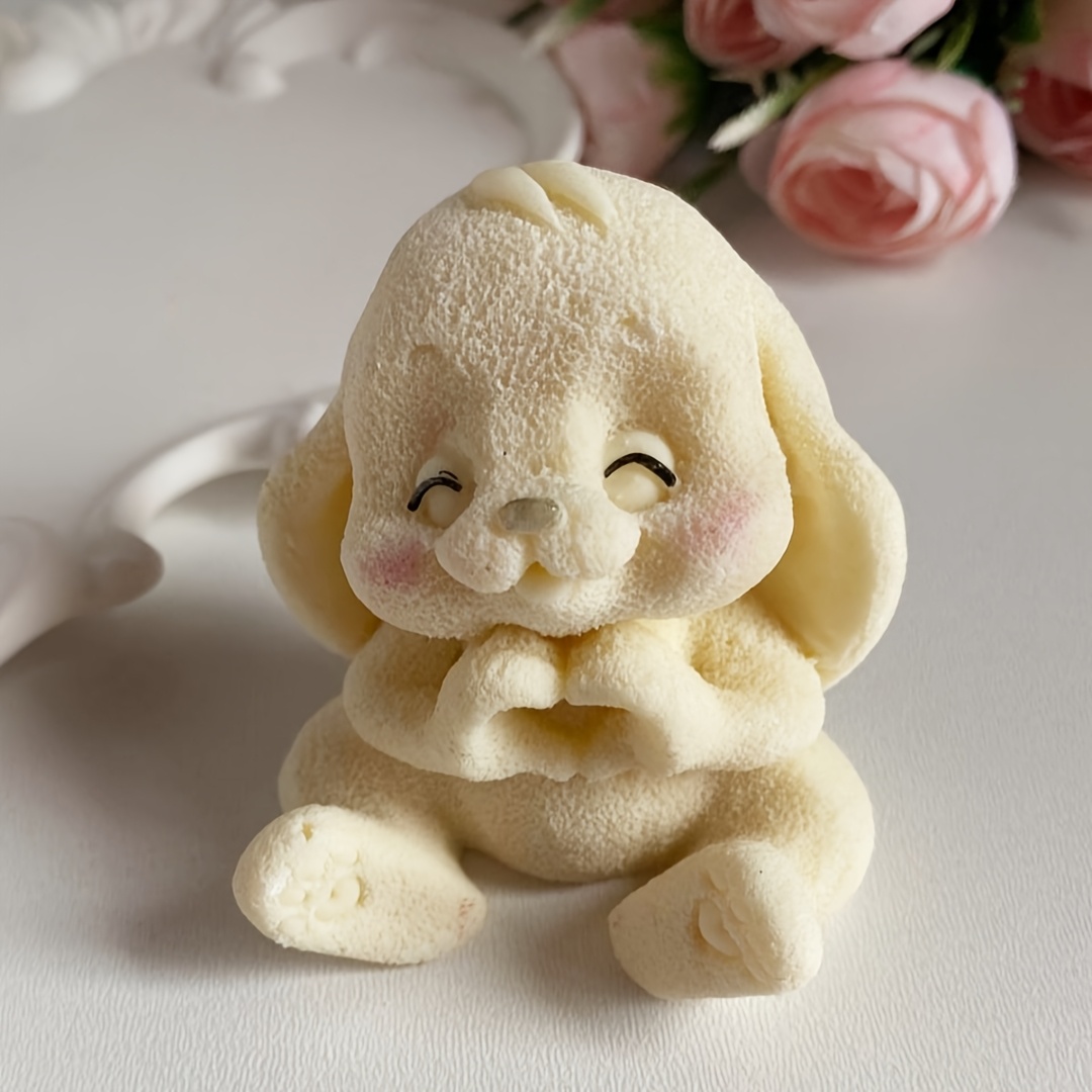 表現豊かな目とふわふわの耳が付いた愛らしいウサギの樹脂シリコ - Candle Making Design のレビューと価格