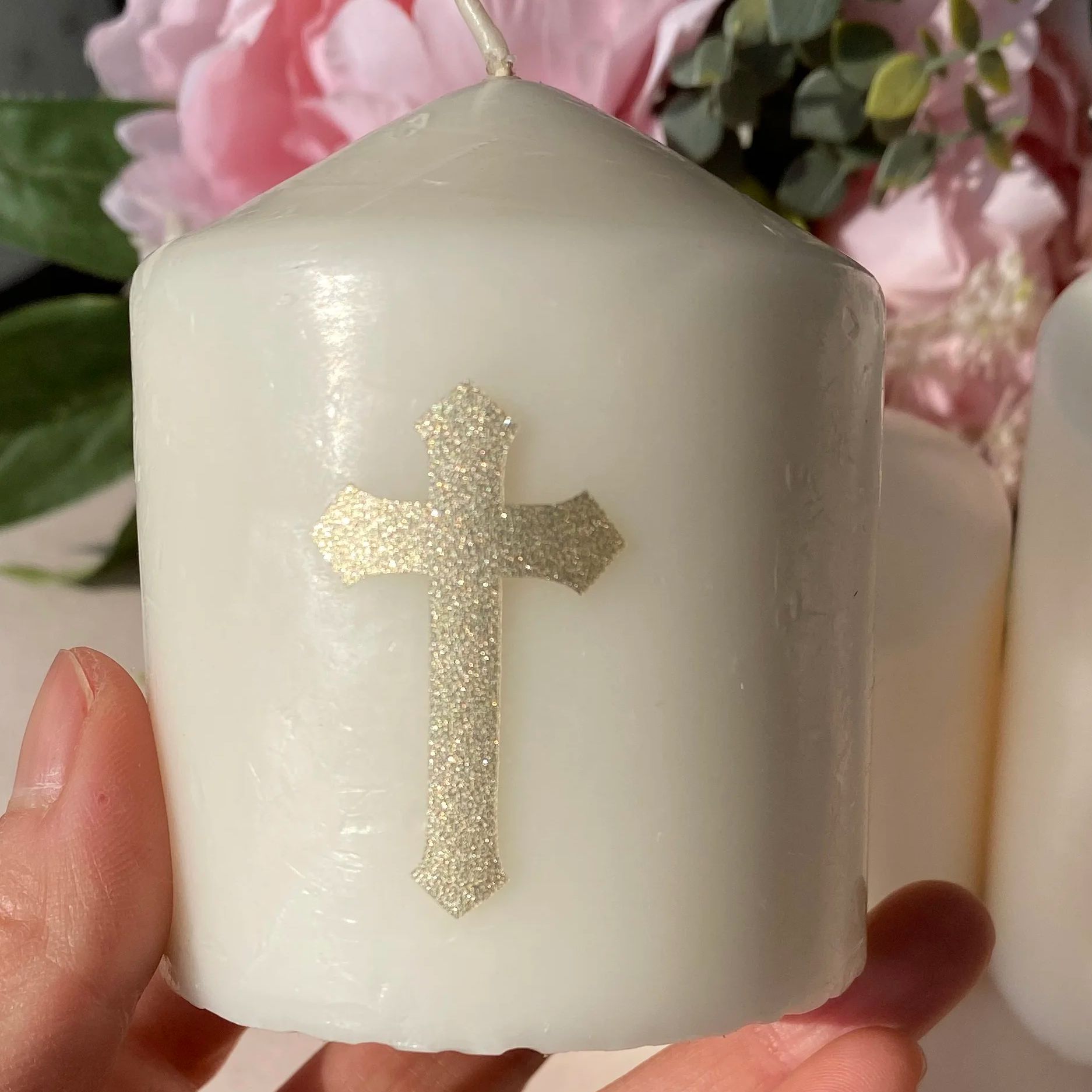 30私の最初の聖体拝領ラベル確認消去洗礼装飾キラキラゴールド - Candle Warning Label のレビューと価格