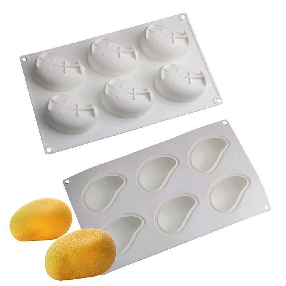 6つの空洞を持つマンゴー型ケーキ型、無毒で焦げ付きにくいシリ - Candle Making Equipment のレビューと価格