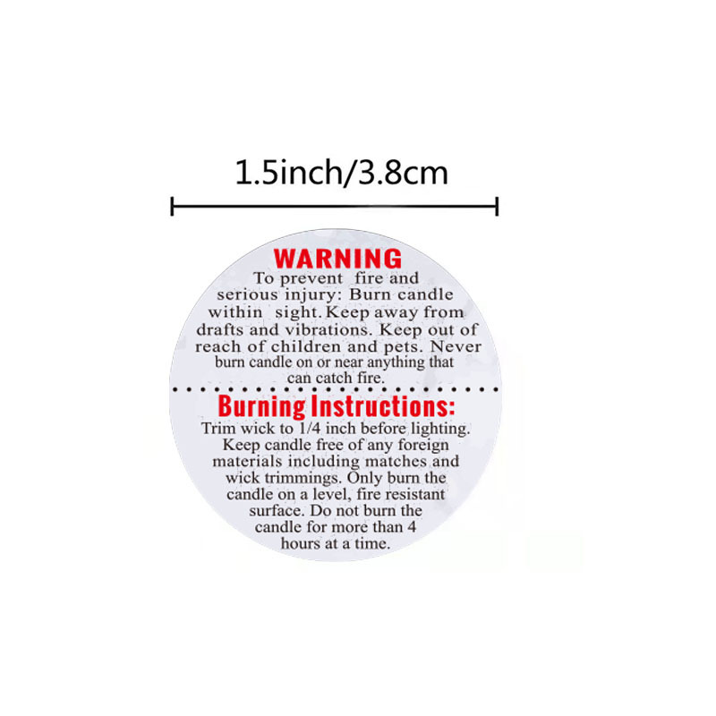 500枚入り警告ラベル キャンドルジャー容器安全ラベル -  - Candle Warning Label のレビューと価格