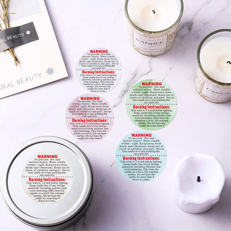 500枚入り警告ラベル キャンドルジャー容器安全ラベル -  - Candle Warning Label のレビューと価格