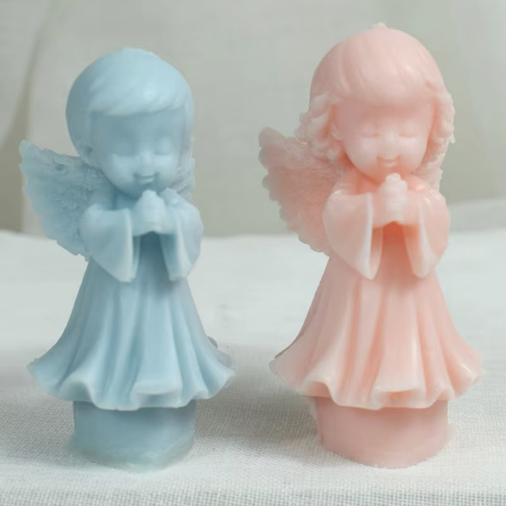 男の子と女の子のための翼のある天使のシリコーンキャンドル型、 - Candle Making For Kids のレビューと価格