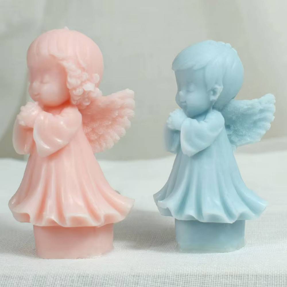 男の子と女の子のための翼のある天使のシリコーンキャンドル型、 - Candle Making For Kids のレビューと価格