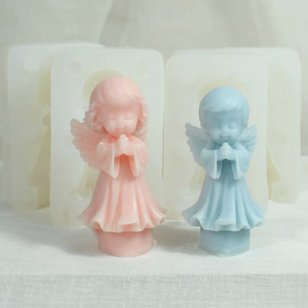 男の子と女の子のための翼のある天使のシリコーンキャンドル型、 - Candle Making For Kids のレビューと価格