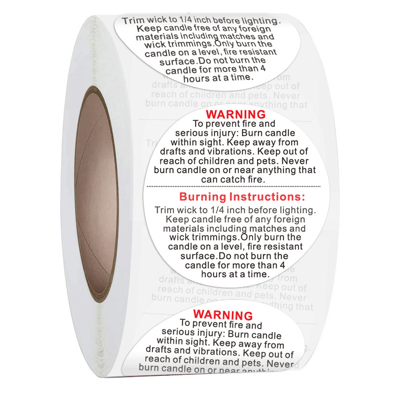 100-500 個 1 インチ英語警告ステッカーサークル指示 - Candle Warning Label のレビューと価格