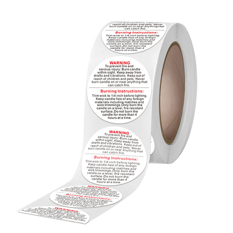 100-500 個 1 インチ英語警告ステッカーサークル指示 - Candle Warning Label のレビューと価格