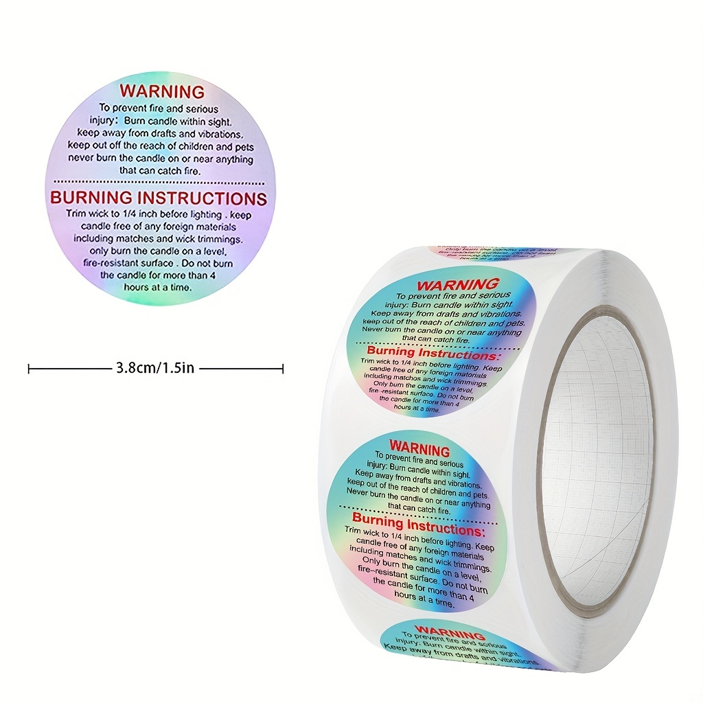 500枚 ワックスメルト警告ラベル、キャンドルジャー容器ステ - Candle Warning Label のレビューと価格