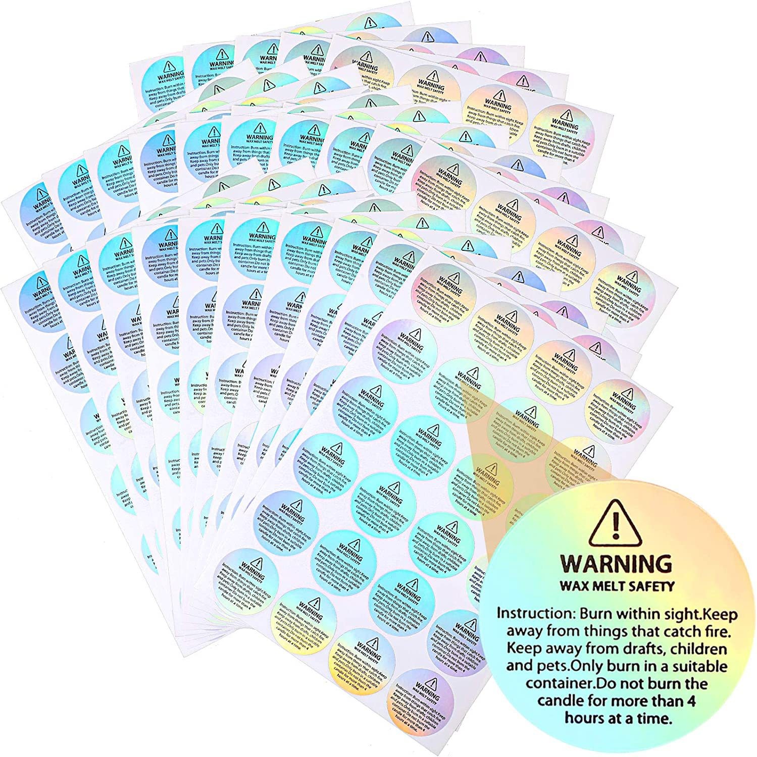 ホログラフィック96枚入りキャンドル警告ラベル、キャンドルジ - Candle Warning Label のレビューと価格