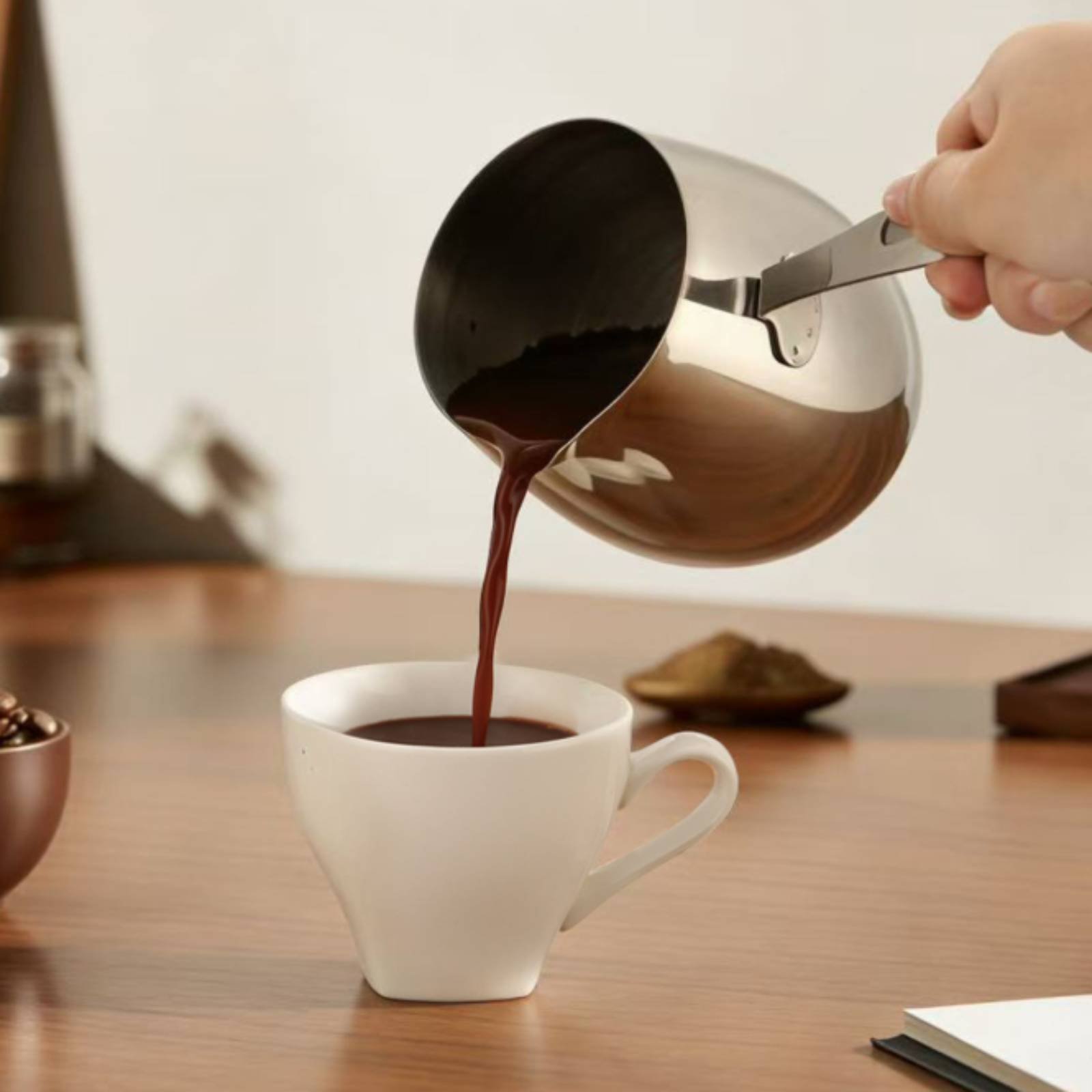 楕円形の蓋付きコーヒーポット ステンレス製コーヒーカップセッ - Pour Pot Aluminum のレビューと価格