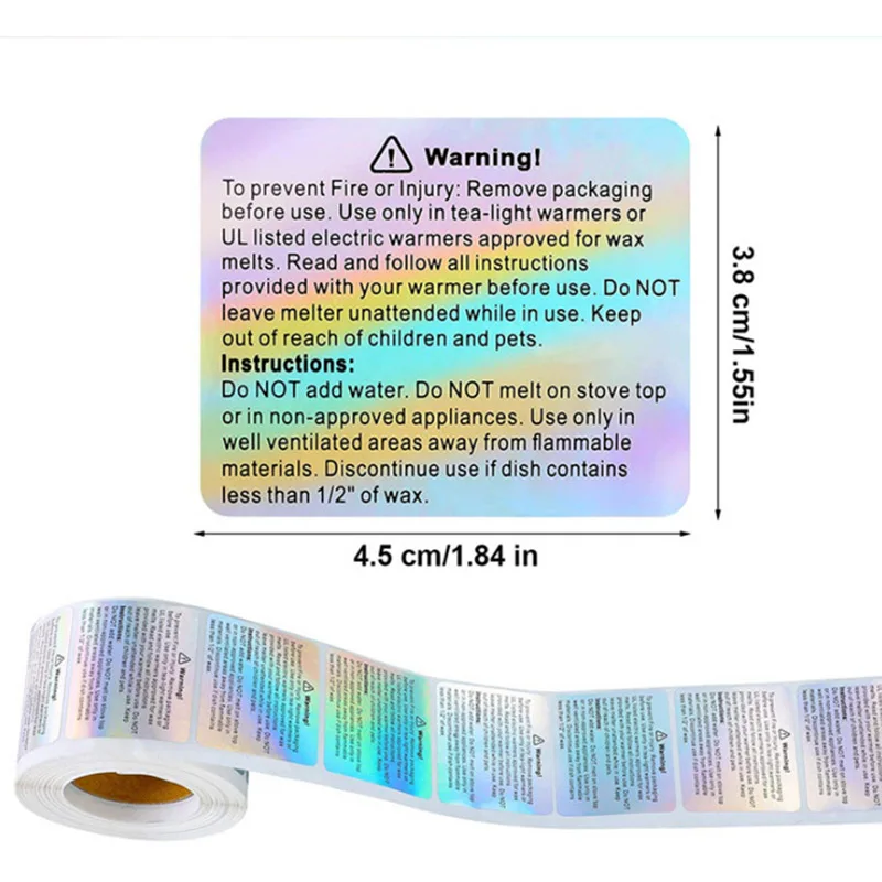 500 個防水キャンドル警告ステッカーレーザーキャンドルジャ - Candle Warning Label のレビューと価格