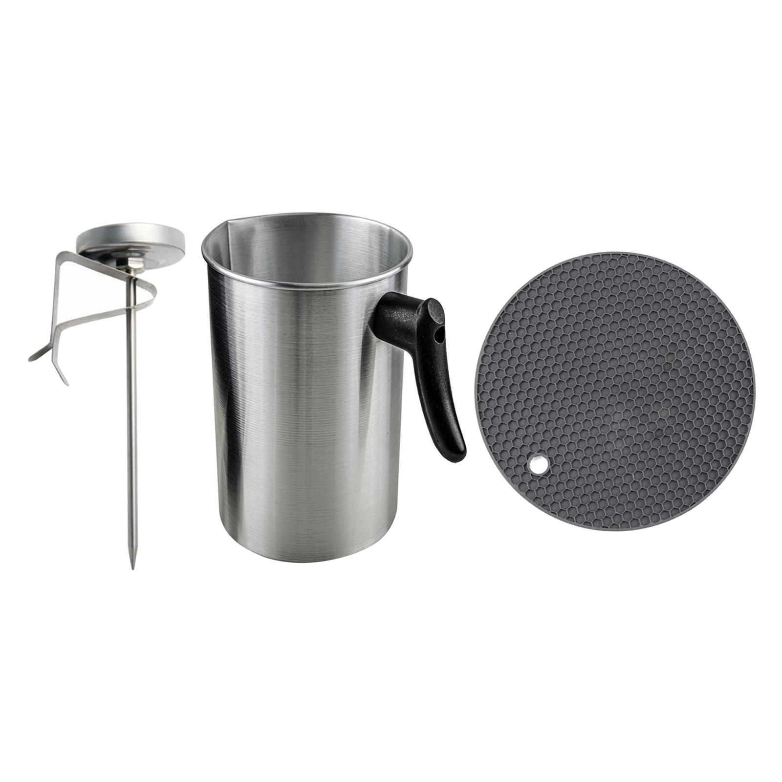 3L容量のキャンドル作り用注ぎ口付きポットセット、温度計付き - Pour Pot Aluminum のレビューと価格