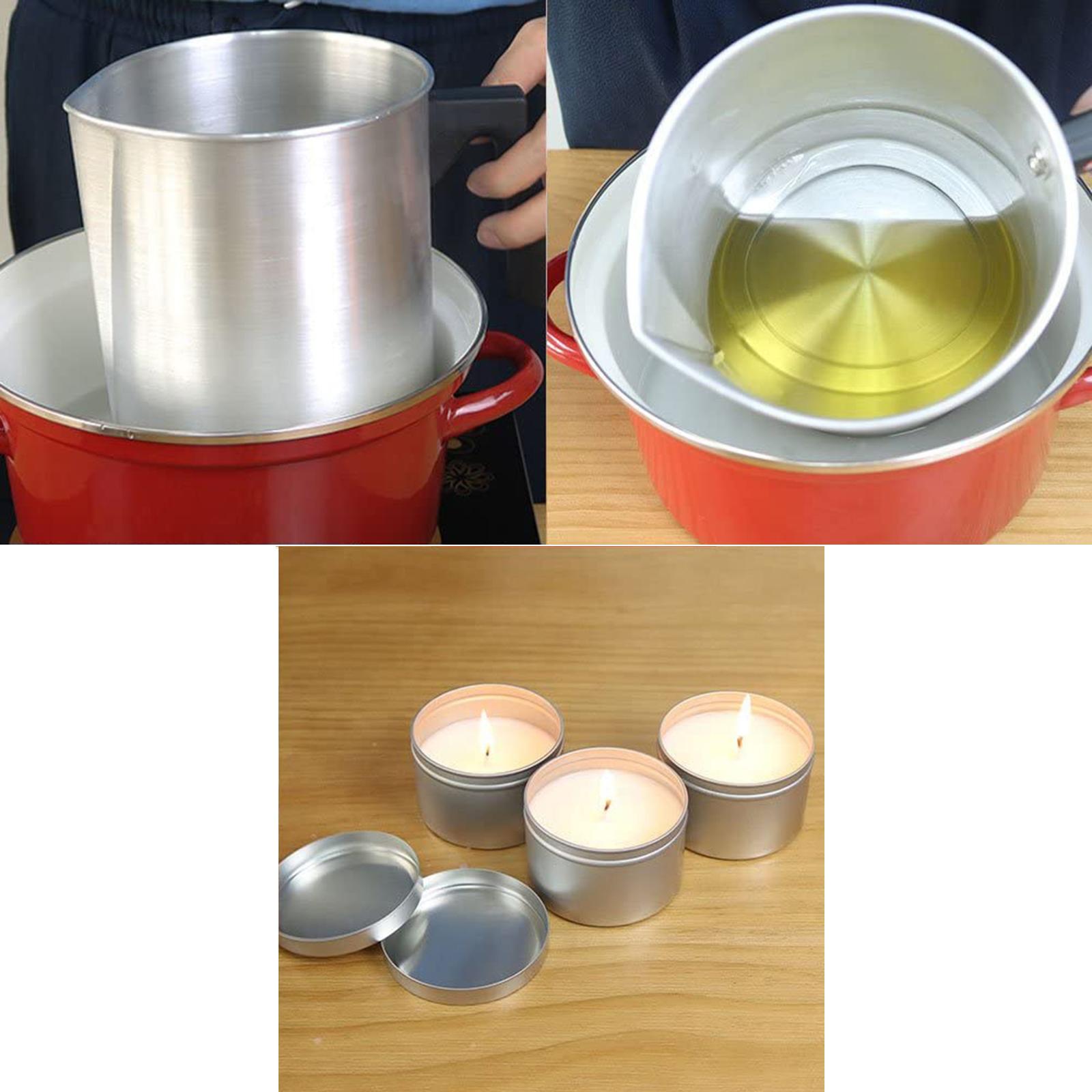 3L容量のキャンドル作り用注ぎ口付きポットセット、温度計付き - Pour Pot Aluminum のレビューと価格