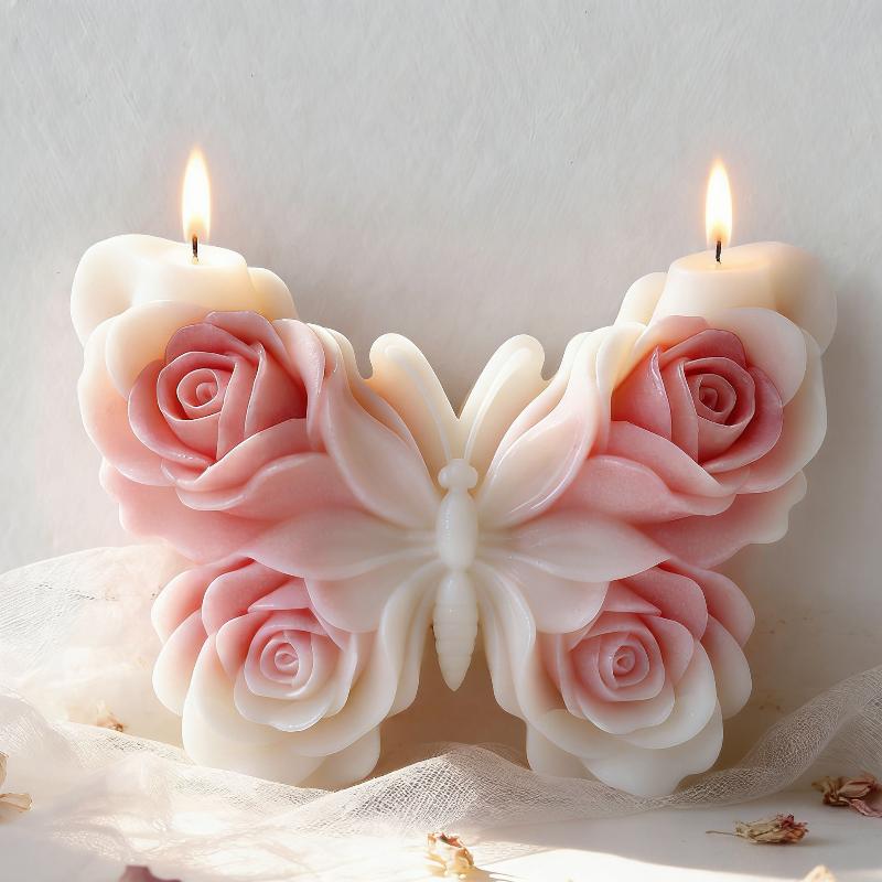 DIY ローズバタフライフォームシリコーン型手作りアロマキャ - Candle Making Equipment のレビューと価格