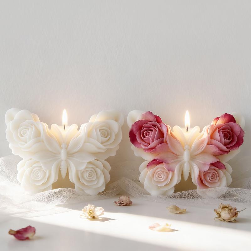DIY ローズバタフライフォームシリコーン型手作りアロマキャ - Candle Making Equipment のレビューと価格