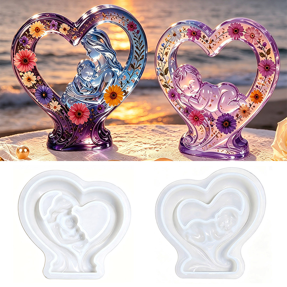 愛する母と子のシリコンモールド DIY エポキシママベビーキ - Candle Making For Kids のレビューと価格
