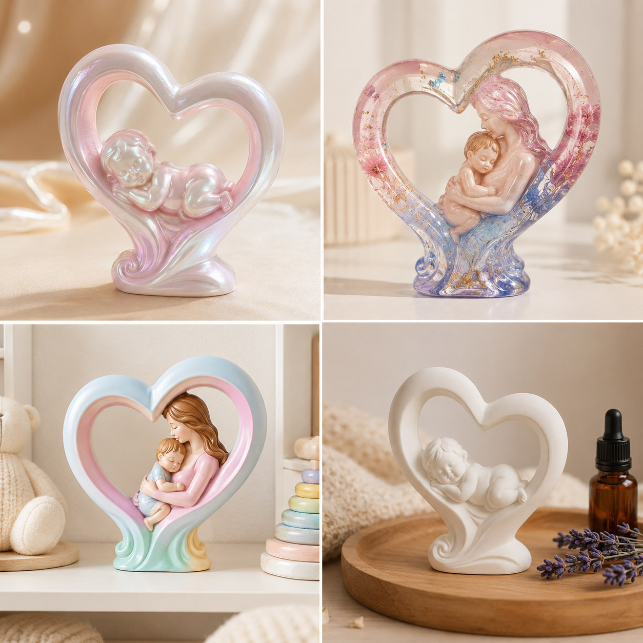 愛する母と子のシリコンモールド DIY エポキシママベビーキ - Candle Making For Kids のレビューと価格