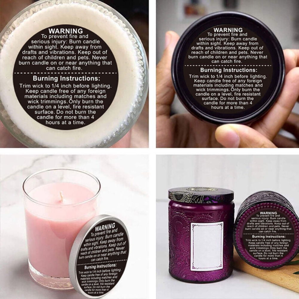 自己粘着ラベル キャンドルジャー容器ラベル ワックスメルト安 - Candle Warning Label のレビューと価格