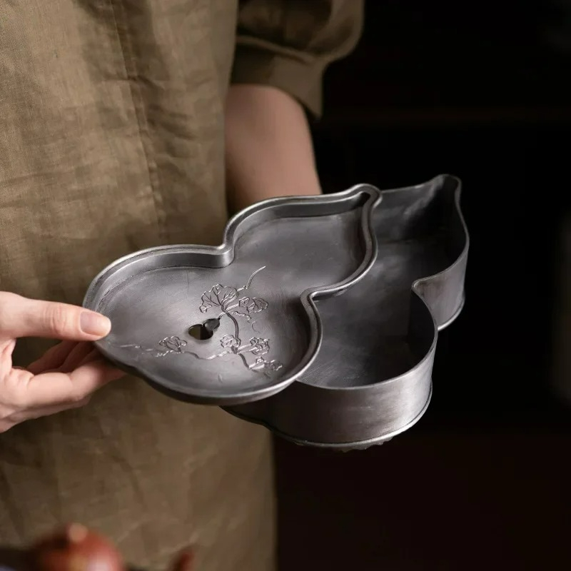 古代のひょうたん型の茶器、レトロなカンフー風ドライポアテーブ - Pour Pot Aluminum のレビューと価格