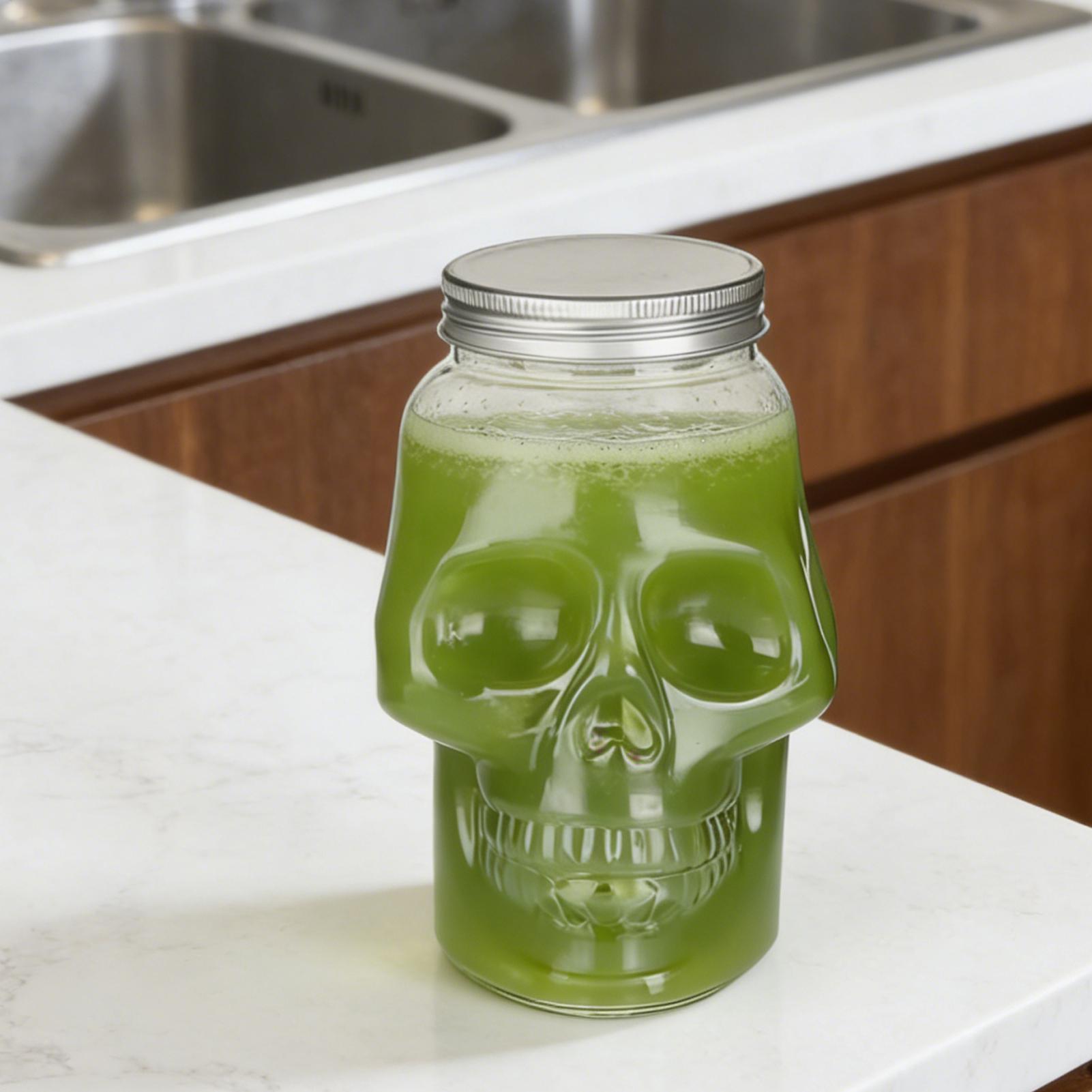 ハロウィン用透明スカルプラスチックジャー 蓋付き 500ml - Candle Making For Kids のレビューと価格